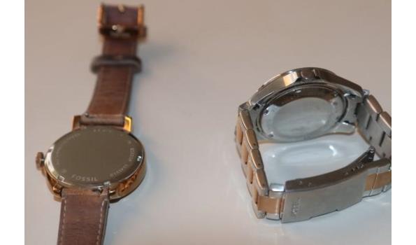 2 div horloges FOSSIL type ES3385 en ES 4145, werking niet gekend, met gebruikssporen